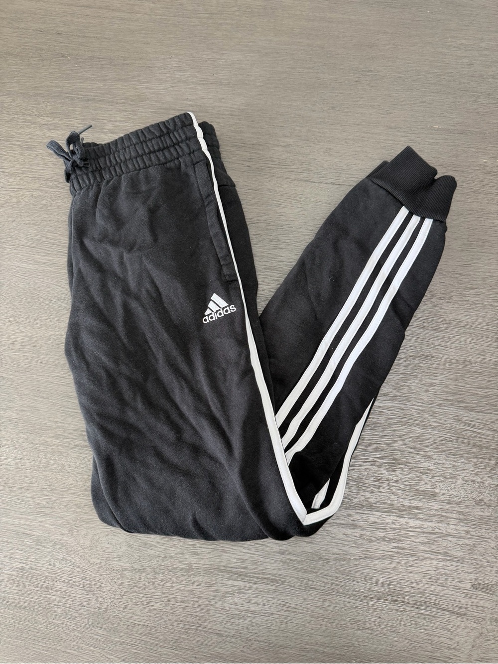 adidas Black Joggers with White Signature 3-Stripes